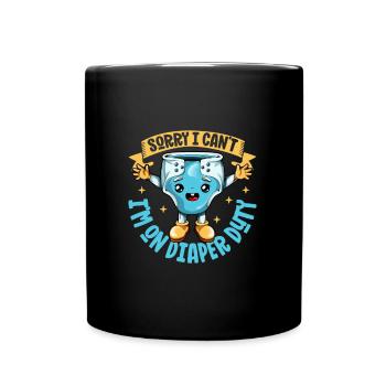 Service de couches - change bébé - Mug uni - noir - Devant