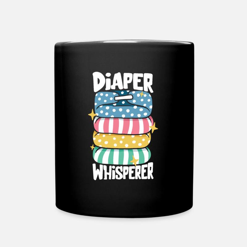 Windelflüsterer - Windelwechseln - Tasse einfarbig - Schwarz