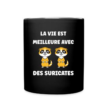 Humour petit suricate - Mug uni - noir - Devant