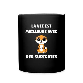 Humour petit suricate - Mug uni - noir - Devant