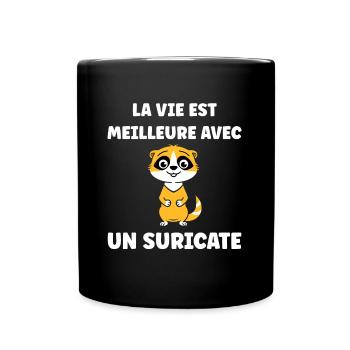 Humour petit suricate - Mug uni - noir - Devant