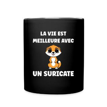 Humour petit suricate - Mug uni - noir - Devant
