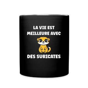 Humour petit suricate - Mug uni - noir - Devant