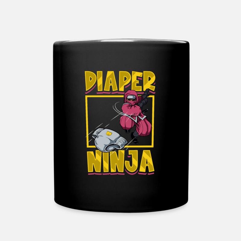 Windel Ninja - Baby wickeln - Tasse einfarbig - Schwarz