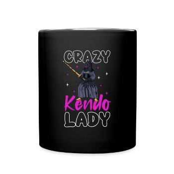Crazy Kendo Lady - Kendo - Full Colour Mug - black - Front