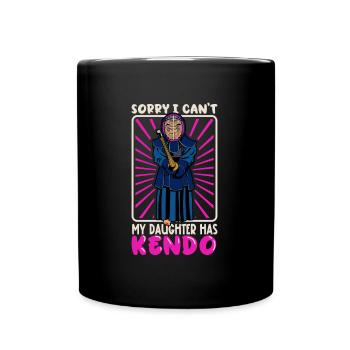 Ich kann nicht - Meine Tochter hat Kendo - Tasse einfarbig - Schwarz - Vorne