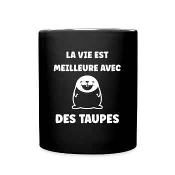 Humour mignonne petite taupe - Mug uni - noir - Devant