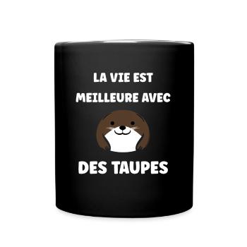 Humour mignonne petite taupe - Mug uni - noir - Devant