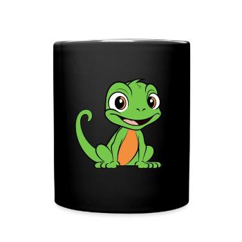 Humour petit lézard - Mug uni - noir - Devant