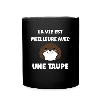 Humour mignonne petite taupe - Mug uni - noir - Devant