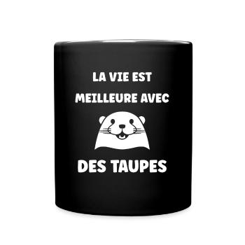 Humour mignonne petite taupe - Mug uni - noir - Devant