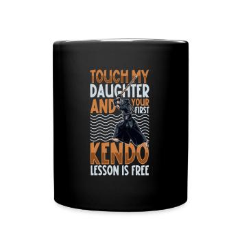 Ne touche pas à ma fille - Kendo - Mug uni - noir - Devant