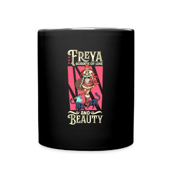 Viking Goddess of Love Freya - Full Colour Mug - black - Front