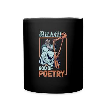 Wikinger Gott der Poesie Bragi - Tasse einfarbig - Schwarz - Vorne