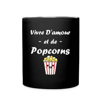 Humour pot de popcorn - Mug uni - noir - Devant