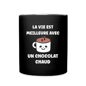 Humour petit chocolat chaud - Mug uni - noir - Devant