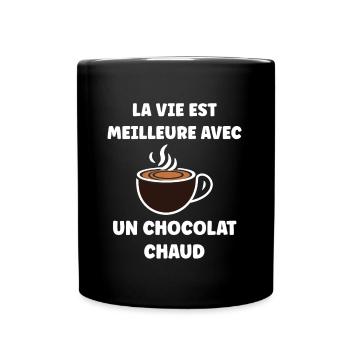 Humour petit chocolat chaud - Mug uni - noir - Devant