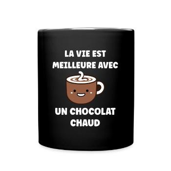 Humour petit chocolat chaud - Mug uni - noir - Devant