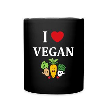 Humour petit légumes vegan - Mug uni - noir - Devant