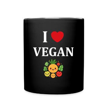 Humour petit légumes vegan - Mug uni - noir - Devant
