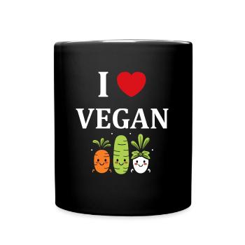 Humour petit légumes vegan - Mug uni - noir - Devant