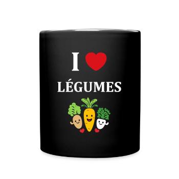 Humour petit légumes vegan - Mug uni - noir - Devant
