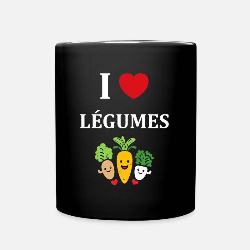 Humorvolles kleines veganes Gemüse - Tasse einfarbig - Schwarz
