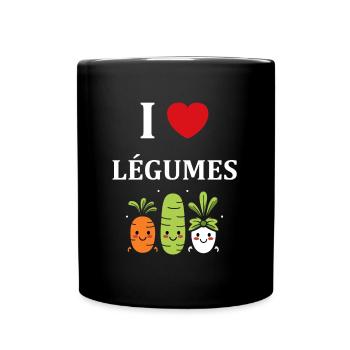 Humour petit légumes vegan - Mug uni - noir - Devant