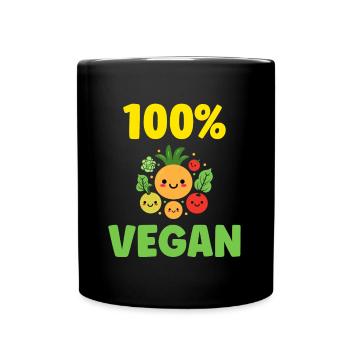 Humour petit légumes vegan - Mug uni - noir - Devant
