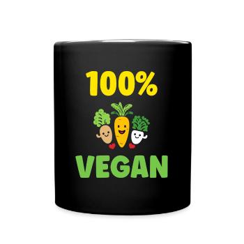 Humour petit légumes vegan - Mug uni - noir - Devant