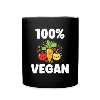 Humour petit légumes vegan - Mug uni - noir - Devant