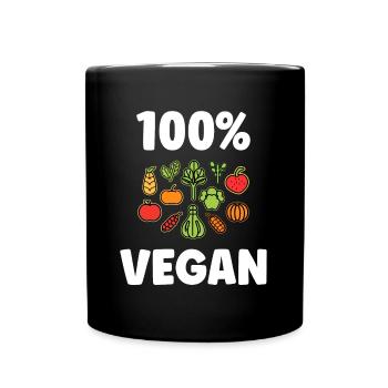 Humour petit légumes vegan - Mug uni - noir - Devant