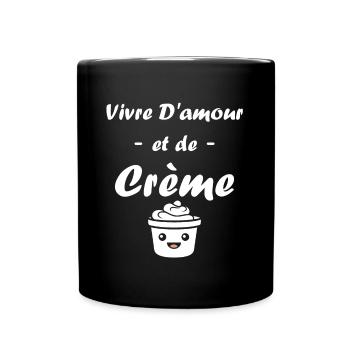 Humour crème fraiche - Mug uni - noir - Devant