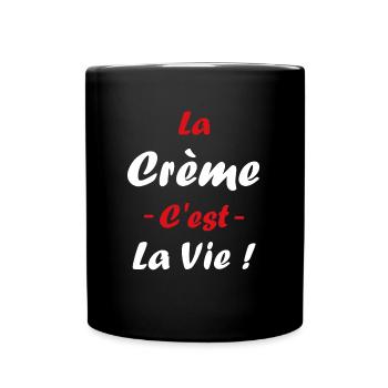 Humour crème fraiche - Mug uni - noir - Devant