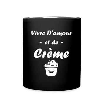 Humour crème fraiche - Mug uni - noir - Devant