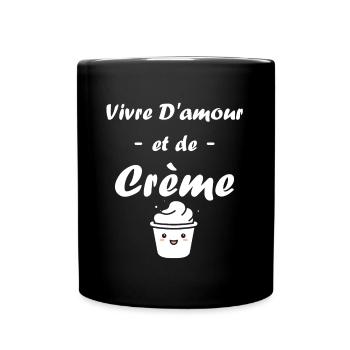 Humour crème fraiche - Mug uni - noir - Devant