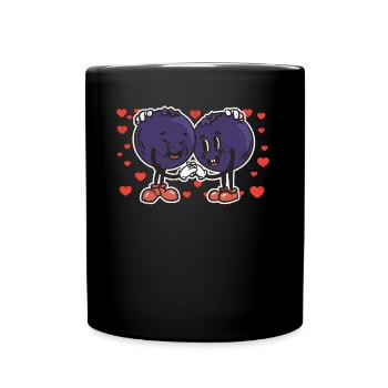 Cute Blueberry Couple Hugging Blueberry Lovers - Tasse einfarbig - Schwarz - Vorne