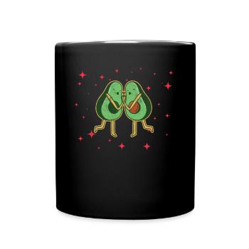 Cute Avocado Couple Hugging Avocado Fruits Lovers - Tasse einfarbig - Schwarz - Vorne