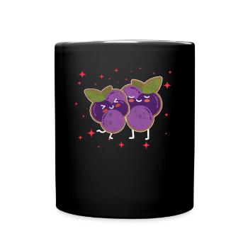 Couple De Cassis Étreignant Les Amoureux Du Cassis - Mug uni - noir - Devant