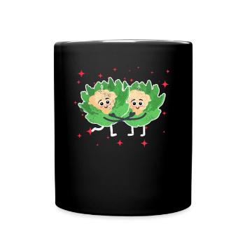 Cute Cauliflower Couple Hugging Cauliflower Lovers - Tasse einfarbig - Schwarz - Vorne