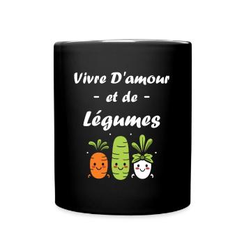 Légumes Humour je suis vegan - Mug uni - noir - Devant