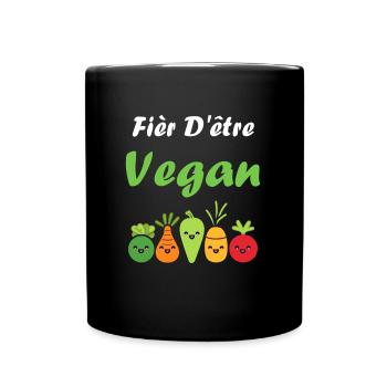 Légumes Humour je suis vegan - Mug uni - noir - Devant
