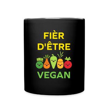 Légumes Humour je suis vegan - Mug uni - noir - Devant