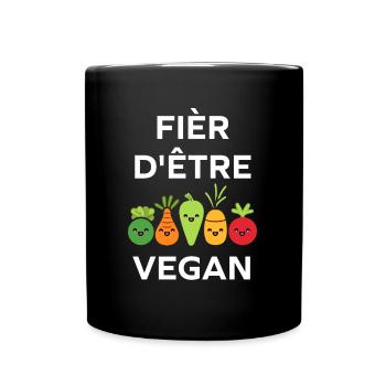 Légumes Humour je suis vegan - Mug uni - noir - Devant