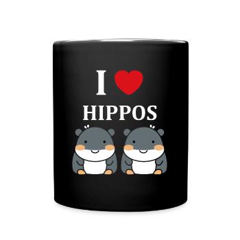 amour petit hippopotame - Mug uni - noir - Devant