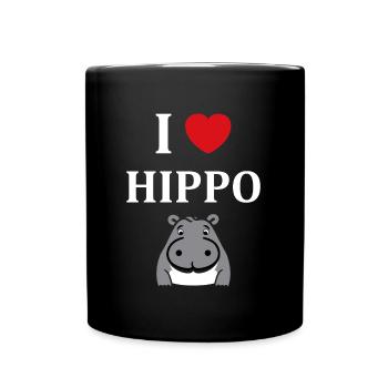amour petit hippopotame - Mug uni - noir - Devant