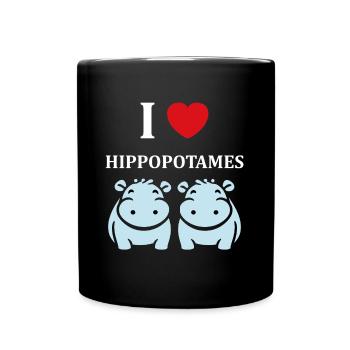 amour petit hippopotame - Mug uni - noir - Devant