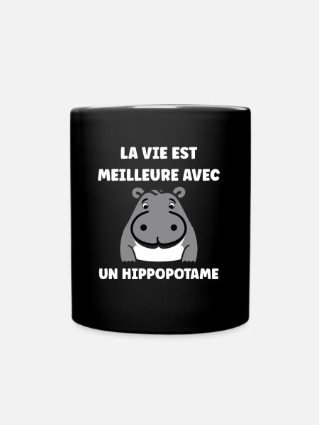 amour petit hippopotame - Mug uni - noir