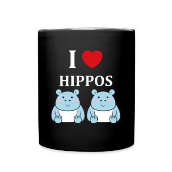 amour petit hippopotame - Mug uni - noir - Devant