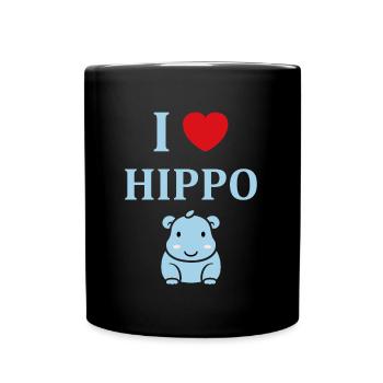 amour petit hippopotame - Mug uni - noir - Devant